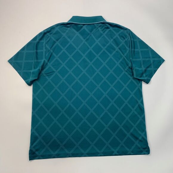 Greg Norman Polo Shirt Mens XL Glacier Green Tasso Elba Diamond Jacquard Golf - Picture 8 of 11